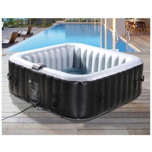 HABITAT ET JARDIN Spa hinchable NICE en PVC - 6 plazas - Gris/Noir