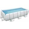 Piscina Desmontable Tubular Bestway Power Steel Rectangular 4,04m x2,01mx1,00m 56441 con Depuradora de cartucho y escalera