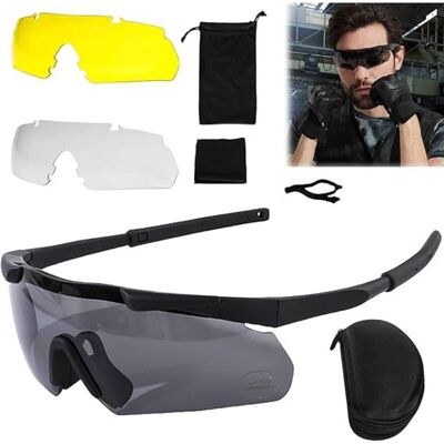 OEM Gafas De Tiro Con 3 Lentes Intercambiables, Gafas Protectoras Con Lentes Transparentes Antivaho Y Resistentes A Los Arañazos, Protección Ocular Ajustable Y Resistente A Los Impactos OEM Gafas De Tiro Con 3 Lentes Intercambiables, Gafas Protectoras Con Lentes Transparentes Antivaho Y Resistentes A Los Arañazos, Protección Ocular Ajustable Y Resistente A Los Impactos