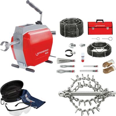 Rothenberger R600 + Spiral/juego De Herramientas + Cabezal De Cadena Sp Con 4k, Sin Anillo, 22k, D=60mm + Gafas De Seguridad - 19173-72299-set Rothenberger R600 + Spiral/juego De Herramientas + Cabezal De Cadena Sp Con 4k, Sin Anillo, 22k, D=60mm + Gafas De Seguridad - 19173-72299-set
