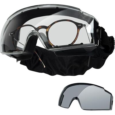 JSSEVN Gafas De Seguridad Para El Trabajo, Gafas De Seguridad Antivaho Para Usar Sobre Gafas Graduadas, Gafas De Airsoft Para Usuarios De Gafas, Obras De Construcción, Laboratorios. JSSEVN Gafas De Seguridad Para El Trabajo, Gafas De Seguridad Antivaho Para Usar Sobre Gafas Graduadas, Gafas De Airsoft Para Usuarios De Gafas, Obras De Construcción, Laboratorios.