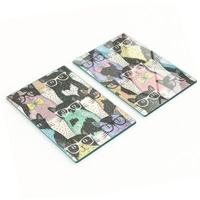OEM Elegantes Y Resistentes Pizarras De Cristal Con Estampado De Gatos Con Gafas, 2x40x52 Cm. OEM Elegantes Y Resistentes Pizarras De Cristal Con Estampado De Gatos Con Gafas, 2x40x52 Cm.