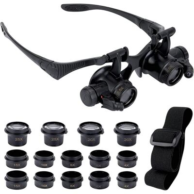 OEM Lupa Para Reparación De Relojes, Lupa Para El Conjunto Principal, 8 Lentes Desmontables, 2 Luces Led, Gafas De Lectura Manos Libres, Para Reparación De Joyas (2,5x, 4x, 6x, 8x, 10x, 15x, 20x, 25x) OEM Lupa Para Reparación De Relojes, Lupa Para El Conjunto Principal, 8 Lentes Desmontables, 2 Luces Led, Gafas De Lectura Manos Libres, Para Reparación De Joyas (2,5x, 4x, 6x, 8x, 10x, 15x, 20x, 25x)