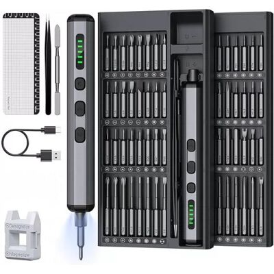 OEM Juego De Destornilladores Eléctricos 70 En 1, Destornillador Magnético De Precisión Con 64 Puntas Magnéticas, Destornillador Eléctrico Recargable De 5 Velocidades Para Smartphones, Pc, Gafas Y Relojes OEM Juego De Destornilladores Eléctricos 70 En 1, Destornillador Magnético De Precisión Con 64 Puntas Magnéticas, Destornillador Eléctrico Recargable De 5 Velocidades Para Smartphones, Pc, Gafas Y Relojes
