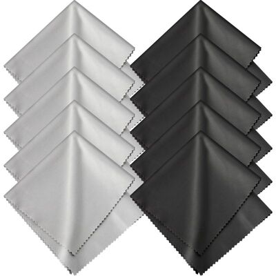 OEM Paños De Microfibra Para Limpieza, 10 Pares Lavables Y Reutilizables De 15x15 Cm Para Limpiar Gafas, Lentes Y Pantallas, Color Negro Y Gris. OEM Paños De Microfibra Para Limpieza, 10 Pares Lavables Y Reutilizables De 15x15 Cm Para Limpiar Gafas, Lentes Y Pantallas, Color Negro Y Gris.