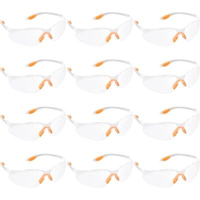 OEM Gafas De Seguridad Transparentes, Paquete De 12 Unidades, Con Almohadillas De Goma En La Nariz Y Las Patillas. OEM Gafas De Seguridad Transparentes, Paquete De 12 Unidades, Con Almohadillas De Goma En La Nariz Y Las Patillas.