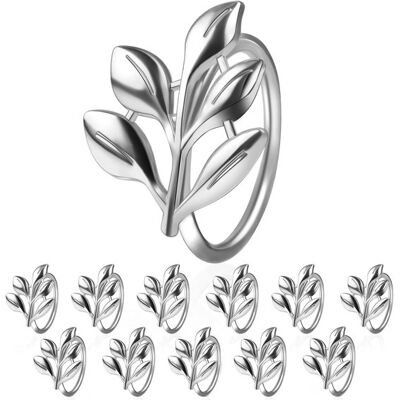 OEM Juego De 12 Servilleteros Con Forma De Hoja, Color Plateado, Fiestas, Cenas, Acción De Gracias, Halloween, Etc. (juego Plateado De 12 Piezas) OEM Juego De 12 Servilleteros Con Forma De Hoja, Color Plateado, Fiestas, Cenas, Acción De Gracias, Halloween, Etc. (juego Plateado De 12 Piezas)