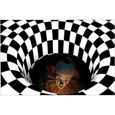 OEM Alfombra Con Ilusión Óptica 3d Y Estampado De Trampa De Payaso, Rectangular, De Pelo Corto, En Blanco Y Negro, Decoración De Halloween Para Sala De Estar (40x60cm). OEM Alfombra Con Ilusión Óptica 3d Y Estampado De Trampa De Payaso, Rectangular, De Pelo Corto, En Blanco Y Negro, Decoración De Halloween Para Sala De Estar (40x60cm).