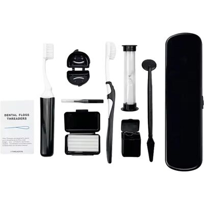 OEM Kit De Cuidado Bucal De Ortodoncia, Diseño Portátil, Instrumental Dental Completo, Color Negro. OEM Kit De Cuidado Bucal De Ortodoncia, Diseño Portátil, Instrumental Dental Completo, Color Negro.