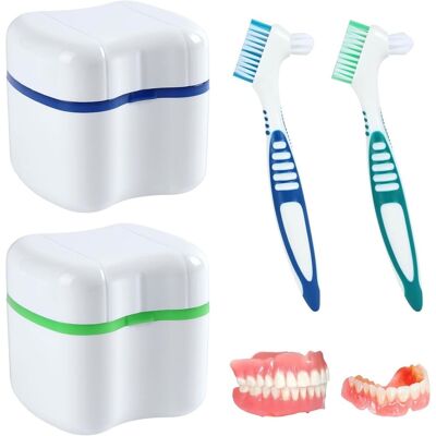 OEM Caja De Limpieza Para Prótesis Dentales - Set De 2 Unidades Con Filtro Extraíble - Para Prótesis Y Aparatos Ortodóncicos - Portátil Para Viaje - Azul Y Verde OEM Caja De Limpieza Para Prótesis Dentales - Set De 2 Unidades Con Filtro Extraíble - Para Prótesis Y Aparatos Ortodóncicos - Portátil Para Viaje - Azul Y Verde
