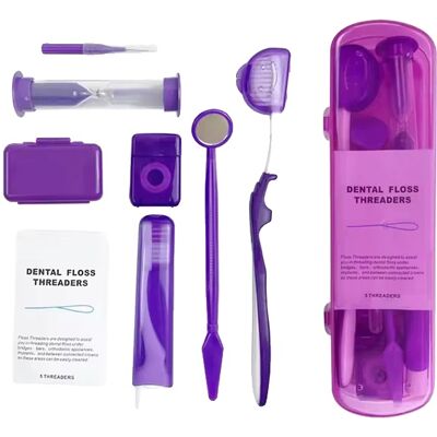 OEM Kit De Cuidado Bucal De Ortodoncia, Diseño Portátil, Instrumental Dental Completo, Color Morado. OEM Kit De Cuidado Bucal De Ortodoncia, Diseño Portátil, Instrumental Dental Completo, Color Morado.