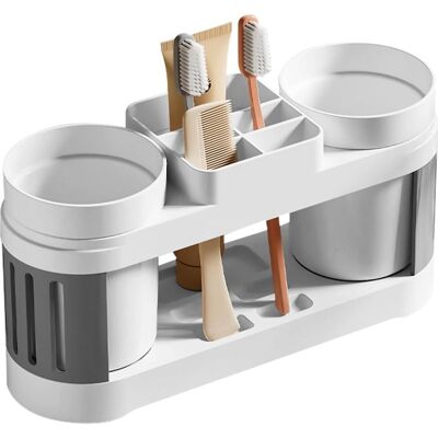 OEM Soporte Para Cepillos De Dientes Con Dos Vasos Para Enjuague Bucal, Almacenamiento De Cepillos De Dientes, Soporte Para Cepillos De Dientes Eléctricos, Organizador De Baño OEM Soporte Para Cepillos De Dientes Con Dos Vasos Para Enjuague Bucal, Almacenamiento De Cepillos De Dientes, Soporte Para Cepillos De Dientes Eléctricos, Organizador De Baño
