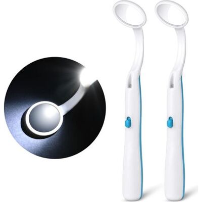 OEM Espejo De Inspección Dental Con Luz Led, Juego De 2 Espejos Dentales Con Luz, Espejo Curvo Antivaho, Espejo Bucal Para El Cuidado Dental, Azul OEM Espejo De Inspección Dental Con Luz Led, Juego De 2 Espejos Dentales Con Luz, Espejo Curvo Antivaho, Espejo Bucal Para El Cuidado Dental, Azul