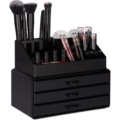OEM Organizador De Maquillaje, Caja De Almacenamiento De Maquillaje Con Cajones, Soporte Apilable, Negro OEM Organizador De Maquillaje, Caja De Almacenamiento De Maquillaje Con Cajones, Soporte Apilable, Negro