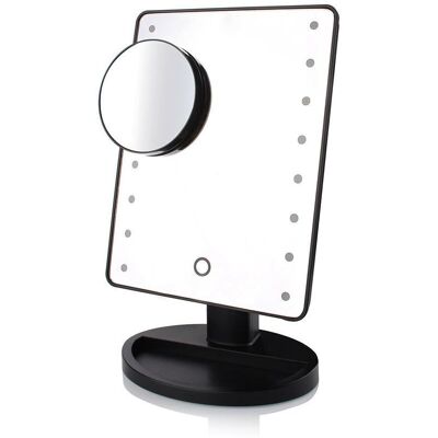 DPZO Espejo Iluminado, Espejo De Maquillaje Led Con Aumento De 10x, Espejo Led Recargable Por Usb Y Batería, Espejo De Maquillaje De 360°, Espejo De Aumento Iluminado Para Maquillaje Y Afeitado, Negro DPZO Espejo Iluminado, Espejo De Maquillaje Led Con Aumento De 10x, Espejo Led Recargable Por Usb Y Batería, Espejo De Maquillaje De 360°, Espejo De Aumento Iluminado Para Maquillaje Y Afeitado, Negro