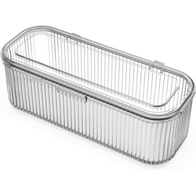 OEM Soporte Para Brochas De Maquillaje, Caja De Almacenamiento Transparente Para Esponjas, Estuche De Almacenamiento De Cosméticos Con Tapa, Caja De Almacenamiento De Tocador, 1 Compartimento OEM Soporte Para Brochas De Maquillaje, Caja De Almacenamiento Transparente Para Esponjas, Estuche De Almacenamiento De Cosméticos Con Tapa, Caja De Almacenamiento De Tocador, 1 Compartimento