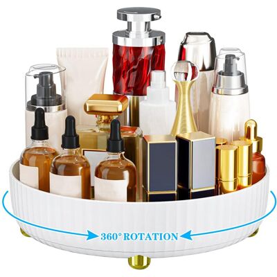 OEM Organizador De Maquillaje Giratorio De 360 Grados, Caja De Almacenamiento De Cosméticos, Organizador De Cuidado De La Piel Para Dormitorio, Baño, Tocador, Perfumes, Blanco OEM Organizador De Maquillaje Giratorio De 360 Grados, Caja De Almacenamiento De Cosméticos, Organizador De Cuidado De La Piel Para Dormitorio, Baño, Tocador, Perfumes, Blanco