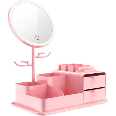 OEM Caja Organizadora De Cosméticos Con Espejo De Maquillaje Led - Rosa OEM Caja Organizadora De Cosméticos Con Espejo De Maquillaje Led - Rosa