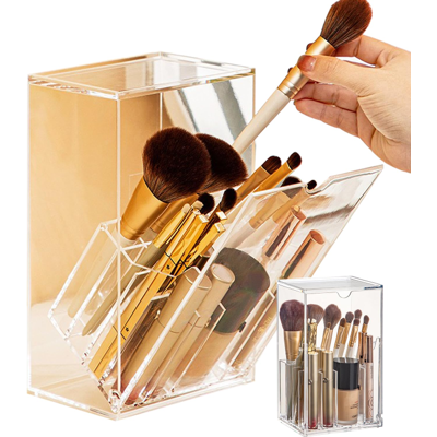 OEM Caja De Almacenamiento De Brochas De Maquillaje De Gran Capacidad, Caja De Almacenamiento De Cosméticos De Escritorio A Prueba De Polvo Con Tapa. OEM Caja De Almacenamiento De Brochas De Maquillaje De Gran Capacidad, Caja De Almacenamiento De Cosméticos De Escritorio A Prueba De Polvo Con Tapa.