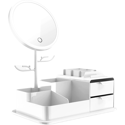 OEM Caja Organizadora De Cosméticos Con Espejo De Maquillaje Led - Blanca OEM Caja Organizadora De Cosméticos Con Espejo De Maquillaje Led - Blanca