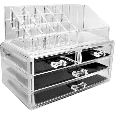 OEM Organizador De Maquillaje Con 4 Cajones Transparentes Y Compartimentos: Sistema De Almacenamiento Para Cosméticos. OEM Organizador De Maquillaje Con 4 Cajones Transparentes Y Compartimentos: Sistema De Almacenamiento Para Cosméticos.