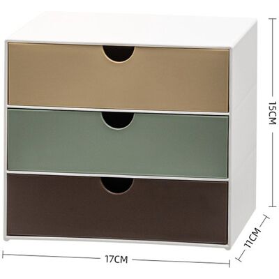 OEM Organizador De Maquillaje - Caja De Almacenamiento Creativa Con Tres Cajones - Organizador De Cuidado De La Piel - 171115cm Marrón Y Verde OEM Organizador De Maquillaje - Caja De Almacenamiento Creativa Con Tres Cajones - Organizador De Cuidado De La Piel - 171115cm Marrón Y Verde