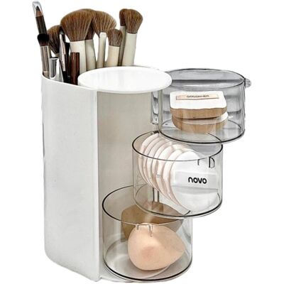 OEM Organizador De Maquillaje - Torre Giratoria De 3 Niveles Con 15 Ranuras - Para Brochas De Maquillaje Y Accesorios - Blanco OEM Organizador De Maquillaje - Torre Giratoria De 3 Niveles Con 15 Ranuras - Para Brochas De Maquillaje Y Accesorios - Blanco