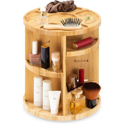 OEM Organizador De Maquillaje Giratorio De Bambú, Con Separadores Ajustables, Para Productos De Baño, Cuidado De La Piel Y Belleza. OEM Organizador De Maquillaje Giratorio De Bambú, Con Separadores Ajustables, Para Productos De Baño, Cuidado De La Piel Y Belleza.