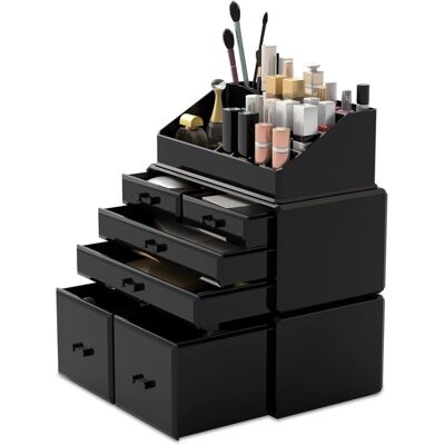 OEM Organizador De Maquillaje Y Cosméticos Con Cajones, Caja Expositora (negro) OEM Organizador De Maquillaje Y Cosméticos Con Cajones, Caja Expositora (negro)