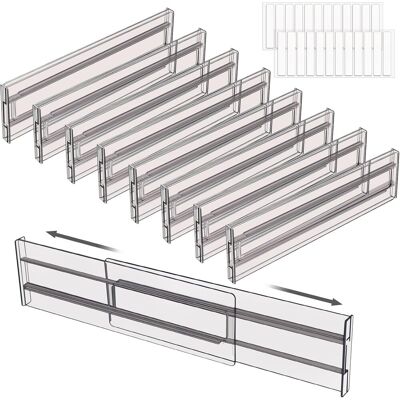 OEM 8 Separadores De Cajones Ajustables De 27,5 A 52 Cm, Organizador De Utensilios De Maquillaje Para Baño. OEM 8 Separadores De Cajones Ajustables De 27,5 A 52 Cm, Organizador De Utensilios De Maquillaje Para Baño.