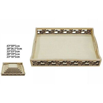 TRADE SHOP TRAESIO Trade Shop - Set 5pz Cassette Vassoi In Legno Naturale Decorato Varie Misure Decoupage 53395a - TRADE SHOP TRAESIO Trade Shop - Set 5pz Cassette Vassoi In Legno Naturale Decorato Varie Misure Decoupage 53395a -