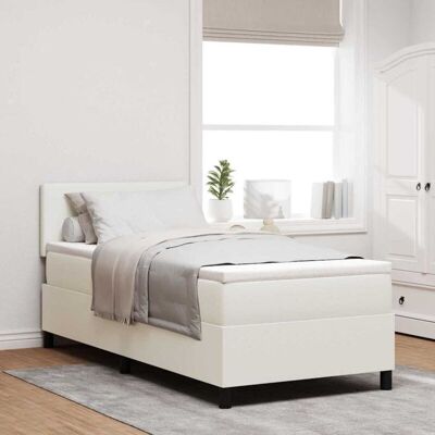 Cama Tipo Box Spring Manual Crema Y Blanco 203 X 100 X 88 Cm Vidaxl Cama Tipo Box Spring Manual Crema Y Blanco 203 X 100 X 88 Cm Vidaxl