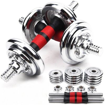 TRADE SHOP TRAESIO Trade Shop - Set Manubri Componibili Pesi Regolabili Palestra Dumbbell In Acciaio 20 Kg Tot - TRADE SHOP TRAESIO Trade Shop - Set Manubri Componibili Pesi Regolabili Palestra Dumbbell In Acciaio 20 Kg Tot -