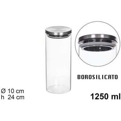 TRADE SHOP TRAESIO Trade Shop - Barattolo 1250 Ml Sottovuoto Alimenti In Vetro Trasparente Cereali Snack Cucina - TRADE SHOP TRAESIO Trade Shop - Barattolo 1250 Ml Sottovuoto Alimenti In Vetro Trasparente Cereali Snack Cucina -