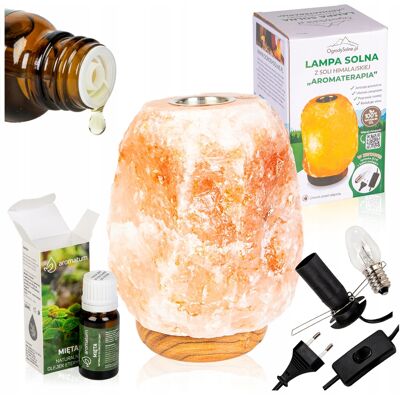 OEM Lámpara De Sal Para Aromaterapia + Aceite Esencial De Menta Natural 12 Ml OEM Lámpara De Sal Para Aromaterapia + Aceite Esencial De Menta Natural 12 Ml
