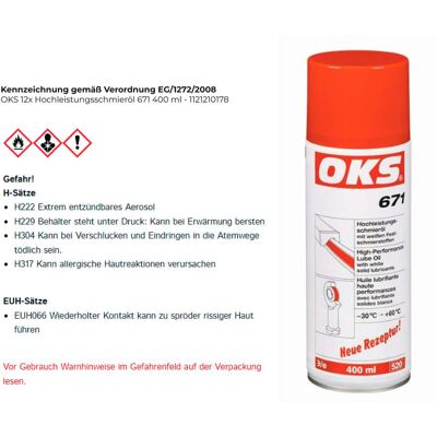 Aceite Lubrificante De Alto Desempeño Oks 670/671, Bomba Aerosol 400 Ml (por 12) Aceite Lubrificante De Alto Desempeño Oks 670/671, Bomba Aerosol 400 Ml (por 12)