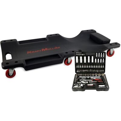 Chariot De Visite Kraft Müller, Vidange Véhicule Set Pour Mécanicien, Coffret 108 Pcs Clé À Cliquet Douille Acier Vanadium Chariot De Visite Kraft Müller, Vidange Véhicule Set Pour Mécanicien, Coffret 108 Pcs Clé À Cliquet Douille Acier Vanadium