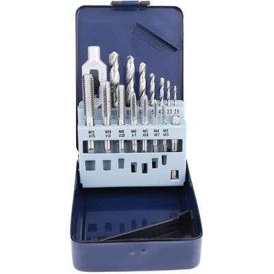 OEM Coffret De 15 Tarauds Coniques, Forets Hélicoïdaux, Acier Allié, Boîte De Rangement, Travail Des Métaux OEM Coffret De 15 Tarauds Coniques, Forets Hélicoïdaux, Acier Allié, Boîte De Rangement, Travail Des Métaux