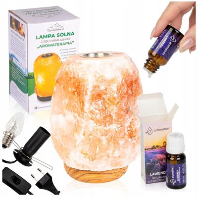 OEM Lámpara De Sal Para Aromaterapia + Aceite Esencial De Lavanda Natural 12 Ml OEM Lámpara De Sal Para Aromaterapia + Aceite Esencial De Lavanda Natural 12 Ml