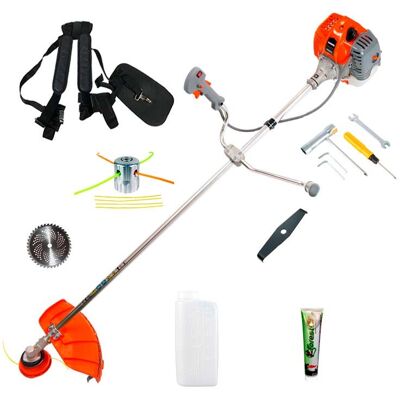 SAKAWA Desbrozadora Barra Fija 52,7cc + Disco Triturar + Cabezal Aluminio + Disco Vidia + Aceite 125ml SAKAWA Desbrozadora Barra Fija 52,7cc + Disco Triturar + Cabezal Aluminio + Disco Vidia + Aceite 125ml