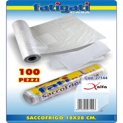 TRADE SHOP TRAESIO Trade Shop - Set 100 Pezzi Sacco Frigo E Freezer 18x28cm Sacchetti Gelo In Rotolo - TRADE SHOP TRAESIO Trade Shop - Set 100 Pezzi Sacco Frigo E Freezer 18x28cm Sacchetti Gelo In Rotolo -