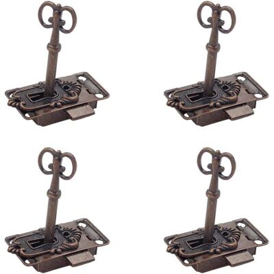 DPZO 4 Stück Vintage Schloss Set Antik Möbelschloss Schranktürschloss Antik Vintage Schranktürschloss Antikes Schloss Und Schlüssel Dekoratives Möbelschloss Schrankschloss Für Schließfächer DPZO 4 Stück Vintage Schloss Set Antik Möbelschloss Schranktürschloss Antik Vintage Schranktürschloss Antikes Schloss Und Schlüssel Dekoratives Möbelschloss Schrankschloss Für Schließfächer