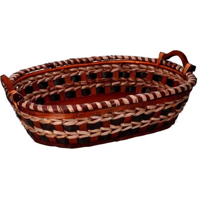 WEBMARKETPOINT Cesta Trenzada Mimbre Crema Nuez Ovalada Cm55x43h13 WEBMARKETPOINT Cesta Trenzada Mimbre Crema Nuez Ovalada Cm55x43h13