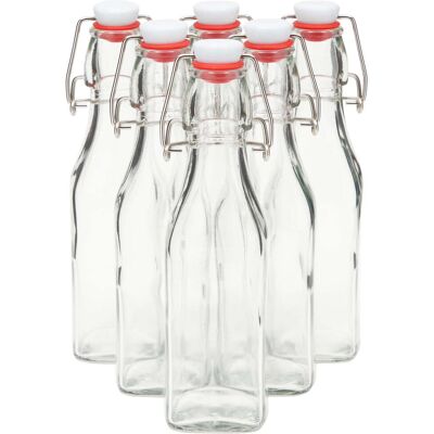 OEM Lot De 6 Bouteilles En Verre De 240 Ml À Bouchon Mécanique Avec Couvercle Hermétique Et 1 Goupillon De Nettoyage, Bouteilles De Fermentation À Clapet Pour Kombucha Maison, Extrait De Vanille, Huile In OEM Lot De 6 Bouteilles En Verre De 240 Ml À Bouchon Mécanique Avec Couvercle Hermétique Et 1 Goupillon De Nettoyage, Bouteilles De Fermentation À Clapet Pour Kombucha Maison, Extrait De Vanille, Huile In