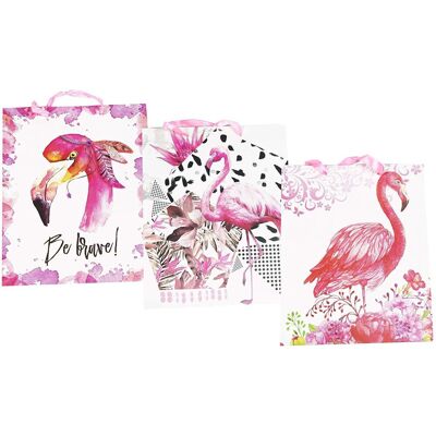 TRADE SHOP TRAESIO Trade Shop - Set De 3 Piezas Bolsas De Sobres Pequeños Flamingo Regalo 23x18x8 Cm Bolsas De Fiesta - TRADE SHOP TRAESIO Trade Shop - Set De 3 Piezas Bolsas De Sobres Pequeños Flamingo Regalo 23x18x8 Cm Bolsas De Fiesta -