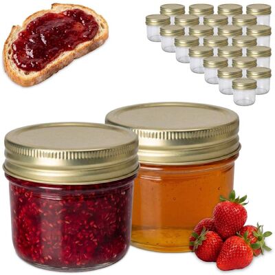 NORTHIX 120 Ml Glass Jam Jars Set, Twist-off Gold Lids NORTHIX 120 Ml Glass Jam Jars Set, Twist-off Gold Lids