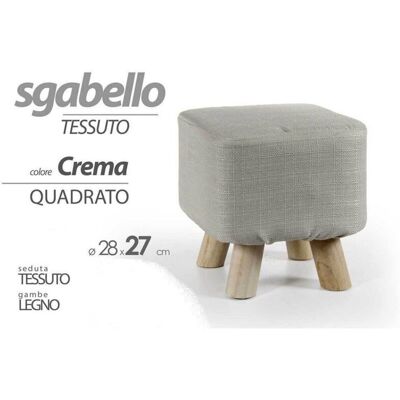 TRADE SHOP TRAESIO Trade Shop - Pouf Sgabello Poggiapiedi Quadrato Crema Tessuto Pouff Piedi Legno 27x28cm 789861 - TRADE SHOP TRAESIO Trade Shop - Pouf Sgabello Poggiapiedi Quadrato Crema Tessuto Pouff Piedi Legno 27x28cm 789861 -