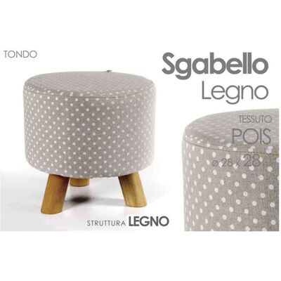 TRADE SHOP TRAESIO Trade Shop - Pouf Sgabello Poggiapiedi Tondo Struttura Legno Tessuto Pois Crema 28x28cm 823558 - TRADE SHOP TRAESIO Trade Shop - Pouf Sgabello Poggiapiedi Tondo Struttura Legno Tessuto Pois Crema 28x28cm 823558 -