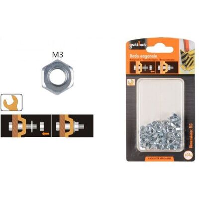 TRADE SHOP TRAESIO Trade Shop - Set Confezione 39 Gr. Dado Dadi Esagonali Bulloni Dimensione M3 Filettati 90849 - TRADE SHOP TRAESIO Trade Shop - Set Confezione 39 Gr. Dado Dadi Esagonali Bulloni Dimensione M3 Filettati 90849 -