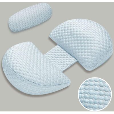 TREETALK Nueva Almohada De Embarazo Para Dormir, Almohada De Lactancia, Almohada De Soporte Corporal De Algodón Para El Embarazo Con Funda De Bambú Sedosa Y Refrescante (azul) TREETALK Nueva Almohada De Embarazo Para Dormir, Almohada De Lactancia, Almohada De Soporte Corporal De Algodón Para El Embarazo Con Funda De Bambú Sedosa Y Refrescante (azul)